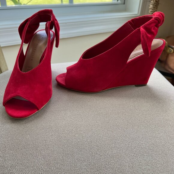 Marks & Spencer red platform Slingbacks - Picture 2 of 7